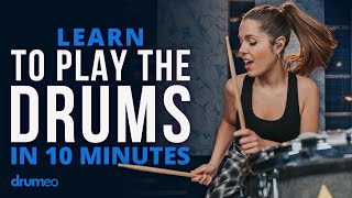 Learn To Play The Drums In 10 Minutes Beginner Lesson w Domino Santantonio [upl. by Barboza]