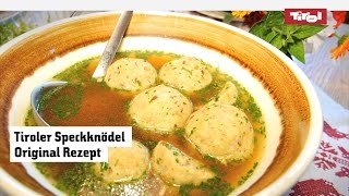 Tiroler Speckknödel Tiroler Knödel Rezept zum Nachkochen 👨‍🍳 [upl. by Nagaet]