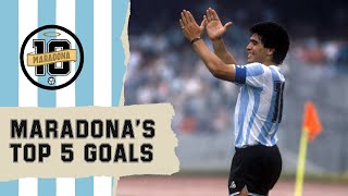 🇦🇷 Diego Maradona’s Top 5 Goals  FIFA World Cup [upl. by Nyladnewg]