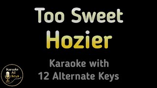 Hozier Too  Sweet Karaoke Instrumental Lower Higher Female amp Original Key [upl. by Husein]