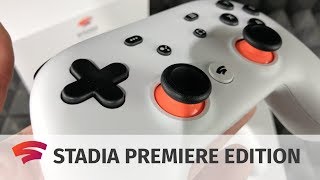 Stadia Premiere Edition Bundle Clearly White UNBOXING  Stadia Controller  Chromecast Ultra [upl. by Lorelle]