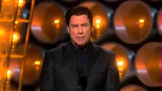 John Travolta mispronounces Idina Menzel at the 2014 Oscars [upl. by Nairim]