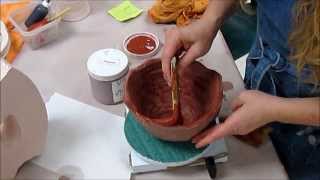 Glaze Application Demonstration for Ceramics I II and Wheel Throwing [upl. by Yraeg]