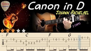 🔴Canon in D Johann Pachelbel🔴Acoustic Fingerstyle Guitar Tutorial Tabsamp Chords Easy Fingerstyle [upl. by Ezri302]