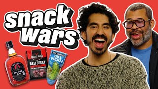 Dev Patel amp Jordan Peele Rate Indian And American Food  Snack Wars [upl. by Zoarah]