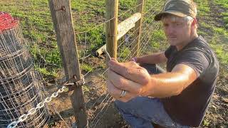 How Do You Wrap Woven Wire Fence Around A Corner Post I Will Show You [upl. by Kahle390]