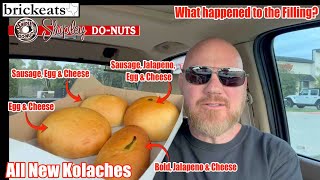 Shipley DoNuts NEW Kolaches REVIEW Are they filled with air brickeats [upl. by Doownyl]