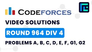 Codeforces Round 964 Div 4  Video Solutions  A to G2  by Abhinav Kumar  TLE Eliminators [upl. by Olen]