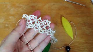 Tatting Lace 梭編蕾絲  珠手鍊Bracelet01 [upl. by Eon423]