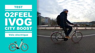 Vélo éléctrique IVOG CITY BOOST de O2Feel test avis amp review [upl. by Atteuqahc954]