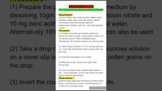 To calculate percentage of pollen germination  Class 12th  Biology practical shortvideo viral [upl. by Llerrahs958]