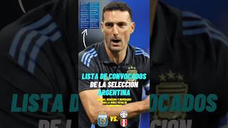 La LISTA de SCALONI ALTAS BAJAS y NOVEDADES para la DOBLE FECHA eliminatoriasconmebol argentina [upl. by Ivel]