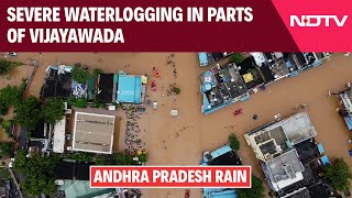 Andhra Pradesh Flood News  Andhra Pradesh Rain Severe Waterlogging In Parts Of Vijayawada [upl. by Kunkle]