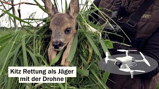 Rehkitz Rettung als Jäger mit der Wärmebilddrohne  Hilfe vor dem Mähwerk  Jagdkrone [upl. by Neret]