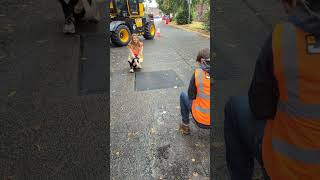 Demo time for thesun on Pothole Repairs with the JCBmachines Pothole Pro jcb construction [upl. by Marlea]