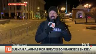 Sirenas antiaéreas interrumpen despacho en vivo de periodista [upl. by Agle]