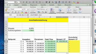 Investitionsrechnung Amortisation mit Excel [upl. by Ortrude]