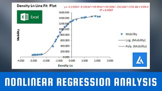 Nonlinear Regression Analysis illustration with Example in Excel [upl. by Anyl51]