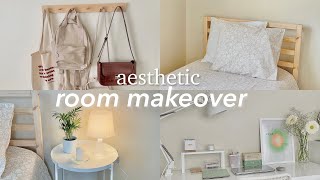 aesthetic small room makeover  pinterest style inspired ☁️🌷 [upl. by Aisyla657]