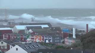 Orkan auf Helgoland  28 Oktober 2013  191 kmh  hurricane  ouragan [upl. by Judus]