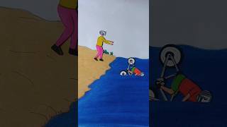 Cycling TV boy fall down into the seaBehind the sceneBTSshorts xyzart skibiditoilet [upl. by Nedarb413]