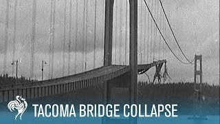 Tacoma Bridge Collapse The Wobbliest Bridge in the World 1940  British Pathé [upl. by Justina381]