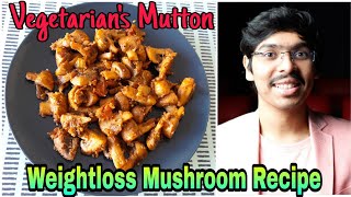 Mushroom pepper fry 😋  Keto  Lchf Recipes for Telugu Superhumans Weightloss Diet [upl. by Yllas]