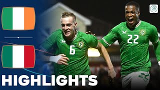 Ireland vs Italy  What a Game  Highlights  U21 Euro Qualification 21112023 [upl. by Hanforrd755]