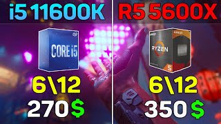 Core i5 11600k vs Ryzen 5 5600x  8 Games Benchmark Test [upl. by Suolevram]