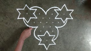 10×1 dots Rangoli designs  easy Rangoli for beginners  Rangoli designs  dots Kolam  muggulu [upl. by Artemla]