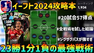 【イーフト2024攻略本】全戦術を試し試行錯誤した結果、20試合で57得点するまでに覚醒今季はこれで勝てます【efootballアプリ2023イーフト】 [upl. by Dermott]