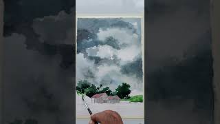 cloud watercolor painting shortfeed watercolorpainting stepbysteppaintingforbeginners [upl. by Dorrej]