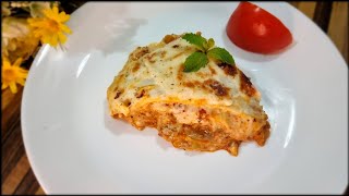 Chicken Lasagna without lasagna sheet  Creamy crepe lasagna recipe  Easy lasagna cooking foodie [upl. by Kcirdled]