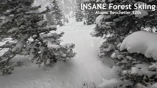 INSANE Forest Skiing In Light Density Powder ❄️ Atomic Bent Chetler 120 Powder Skiing [upl. by Niawtna]