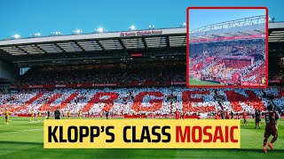 DANKE JURGEN  Anfield mosaic for Jurgen Klopps farewell [upl. by Ykcin]