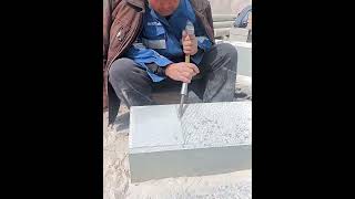 Stone marking with hammer and chisel Good tools and machinery make work easy [upl. by Nilcaj323]