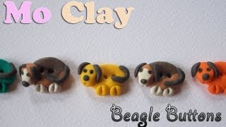 Polymer Clay Beagle buttons Bottoni Beagle in pasta sintetica  Arcillas polimericas Botones [upl. by Ydnew]