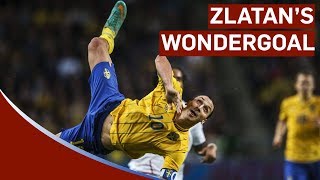 Zlatan Ibrahimovic Scores Amazing 30yard Bicyclekick vs England  Sweden 42 England [upl. by Leahcimed]