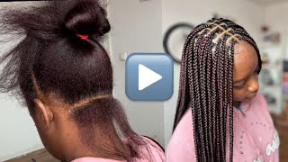 How to make knotless braids How to make box braids hairstyle braids hair music song tutorial [upl. by Assiran]