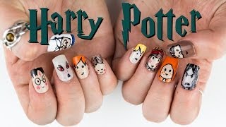 Harry Potter Characters Nail Art Tutorial [upl. by Pool]