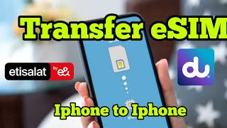 How to transfer du eSIM or Etisalat eSIM one Iphone to another Iphone [upl. by Lurie499]