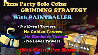 Solo Coins Grinding Strategy With PAINTBALLER 2800 Coinsh  Tower Defense Simulator [upl. by Dorwin]