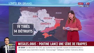 Ukraine  Vladimir Poutine lance une série de frappes sur le pays [upl. by Akapol]