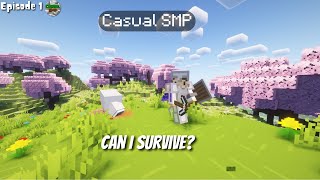 Surviving My First Day on Casual SMP  Episode 1 [upl. by Pohsib]