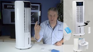 Ventilateur colonne avec rafraîchisseur et humidificateur VT520  60W PEARLTVFR [upl. by Ardnuas]