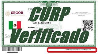 GUÍA PARA OBTENER TU CURP VERIFICADO [upl. by Bernardi]