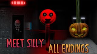 ROBLOX  Meet Silly  ALL ENDINGS  Full Walktrough [upl. by Nylhtiak]