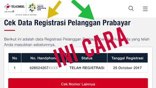 Cara Cek Data Registrasi Ulang Kartu Telkomsel Simpati As Loop [upl. by Eichman]