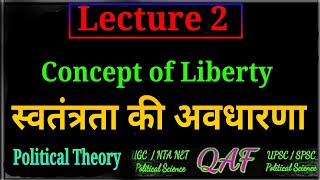 Concept of Liberty Lecture 2 Political Theory [upl. by Panchito]