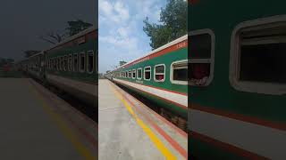 Two Inter city train Crossing Natore rail station shortvideo [upl. by Grube52]